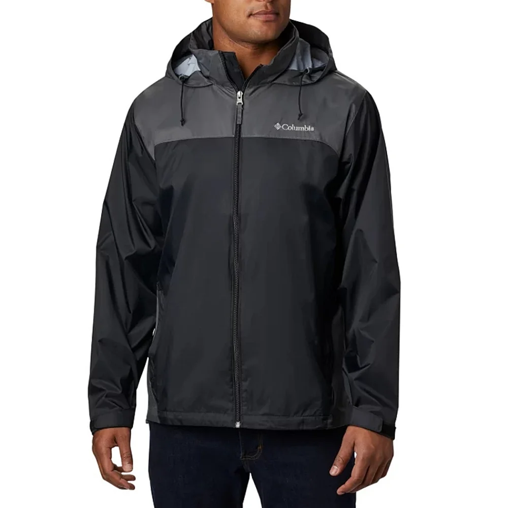 Columbia Men's Glennaker Lake Rain Jacket NWT Black Grill Grey Small Hoodie - Picture 1 of 11
